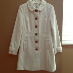 Old Navy Winter White Cream Pea Coat XS XP